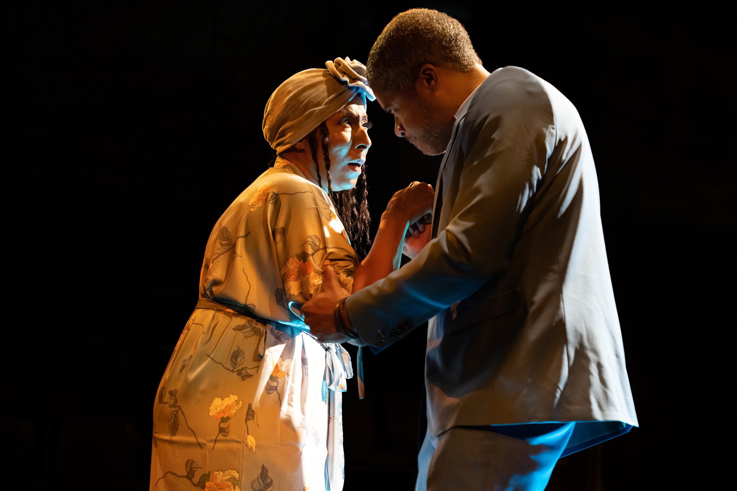 Harriett D. Foy and Jimonn Cole in black odyssey at Classic Stage Company - Photography by Julieta Cervantes