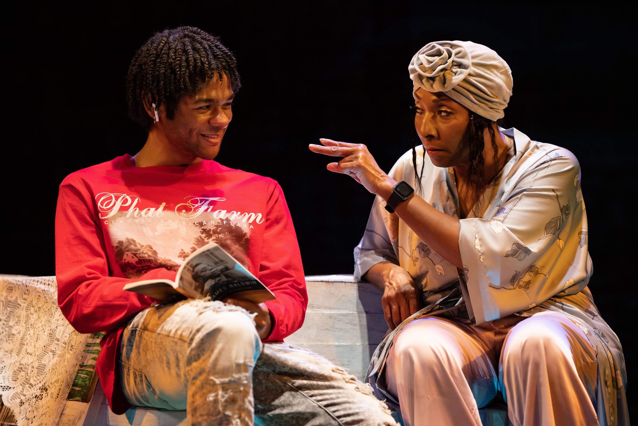 Marcus Gladney Jr. and Harriett D. Foy in black odyssey at Classic Stage Company - Photography by Julieta Cervantes